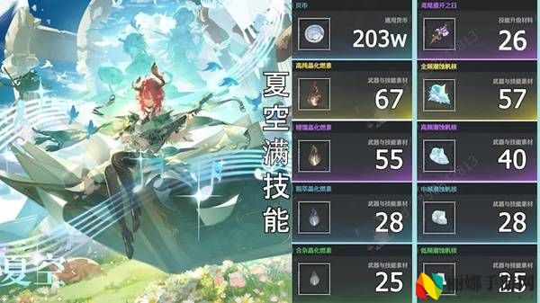 鸣潮夏空培养材料一览