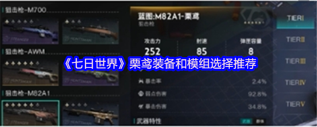 七日世界栗鸢装备和模组选择推荐