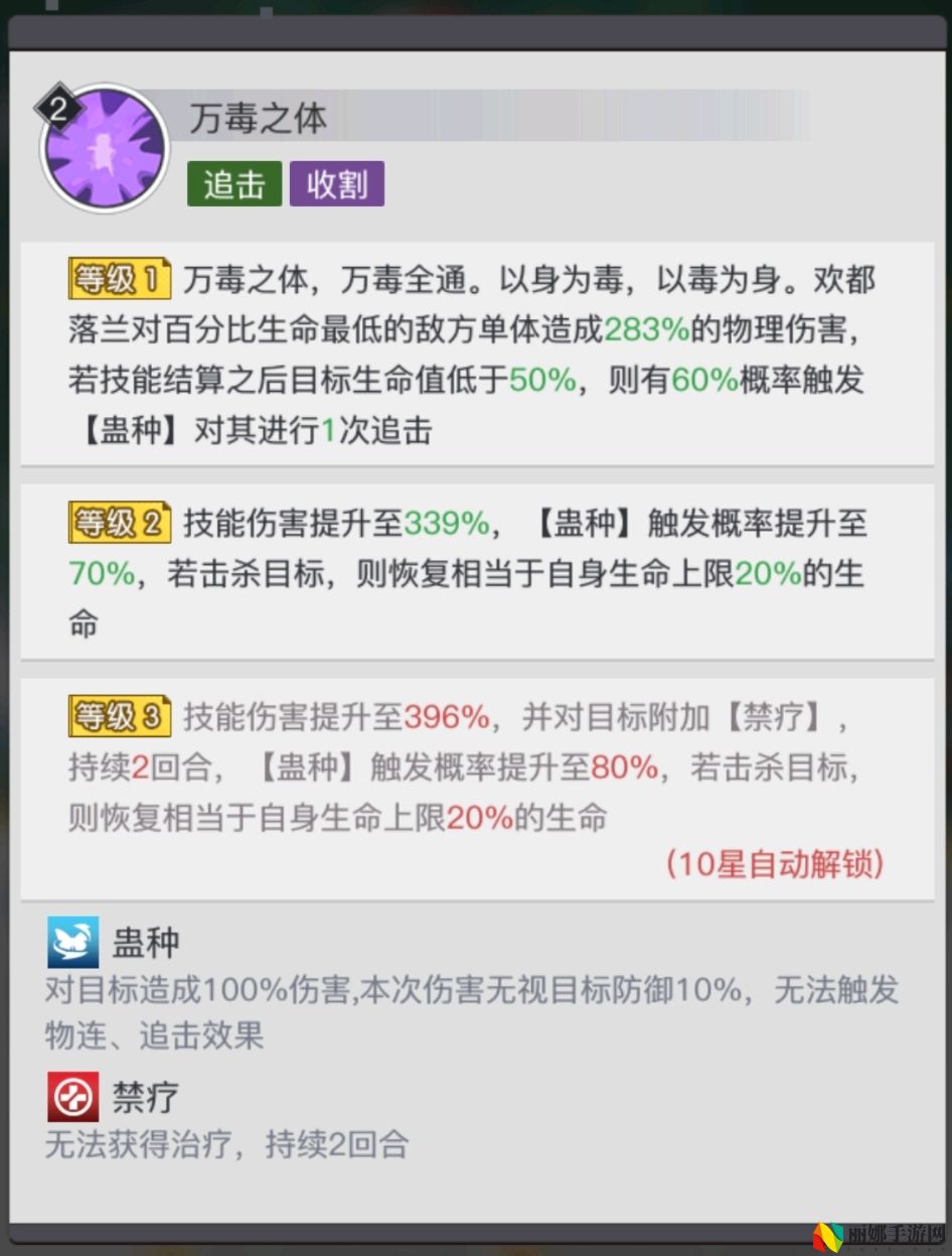 三千幻世欢都落兰技能解析