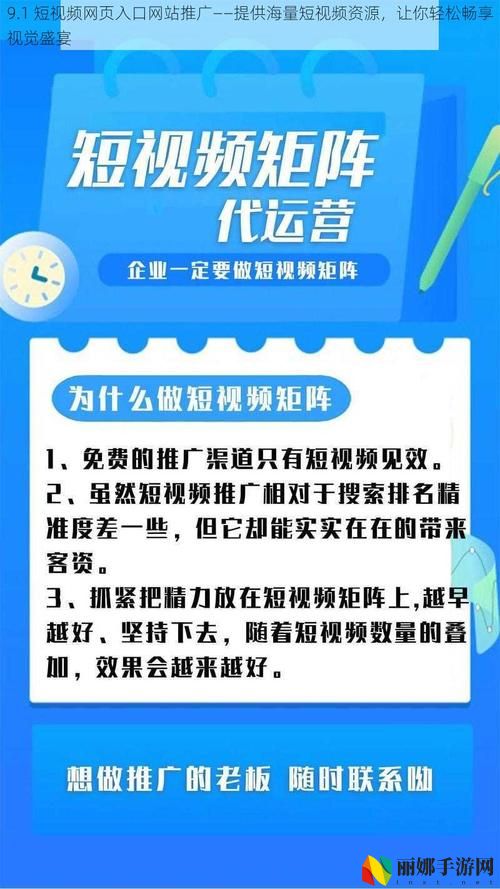 9.1短视频网页入口网站推广