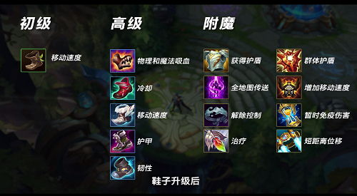 英雄联盟手游鞋子附魔都有哪些